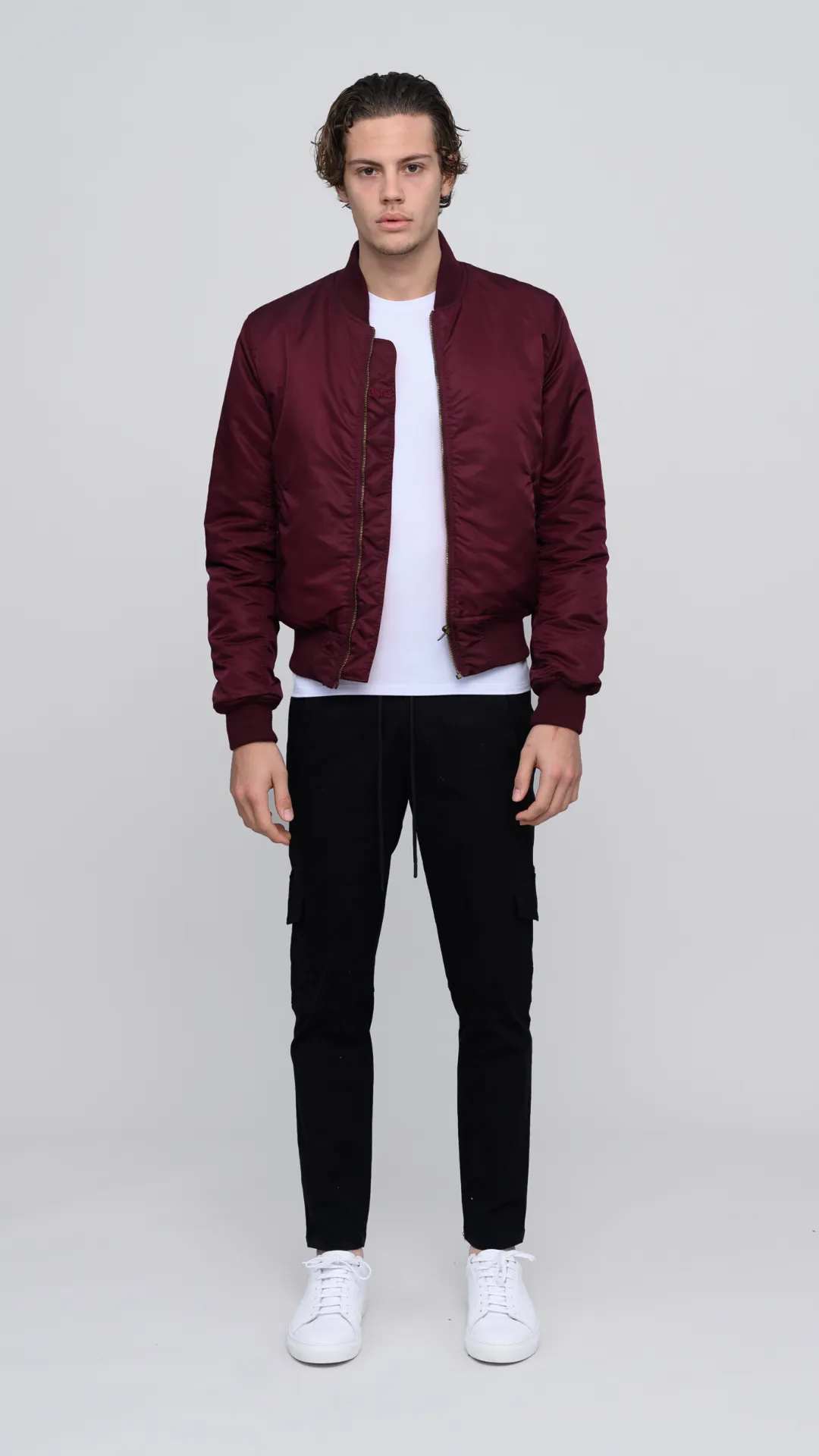The ESNTLS Burgundy Bomber Jacket
