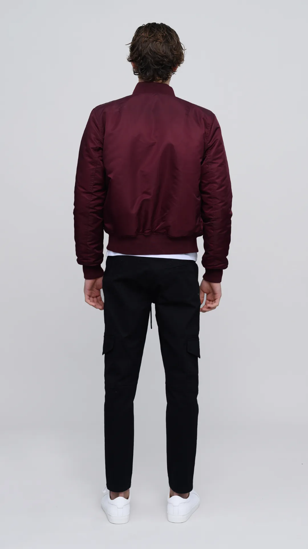 The ESNTLS Burgundy Bomber Jacket