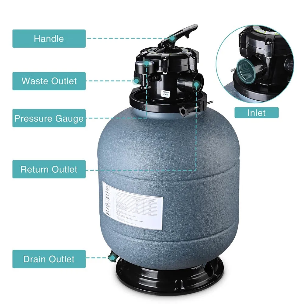TheLAShop 16" In / Above Ground Pool Sand Filter with Valve