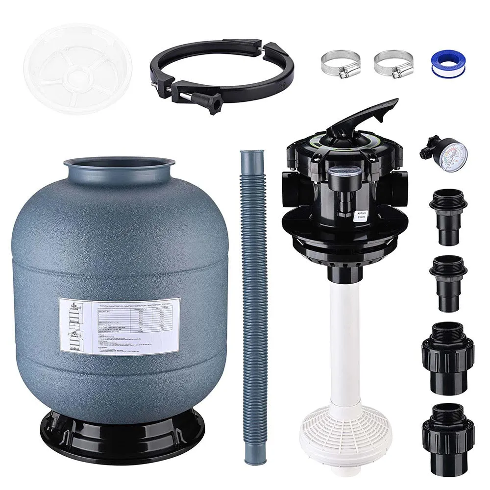 TheLAShop 16" In / Above Ground Pool Sand Filter with Valve