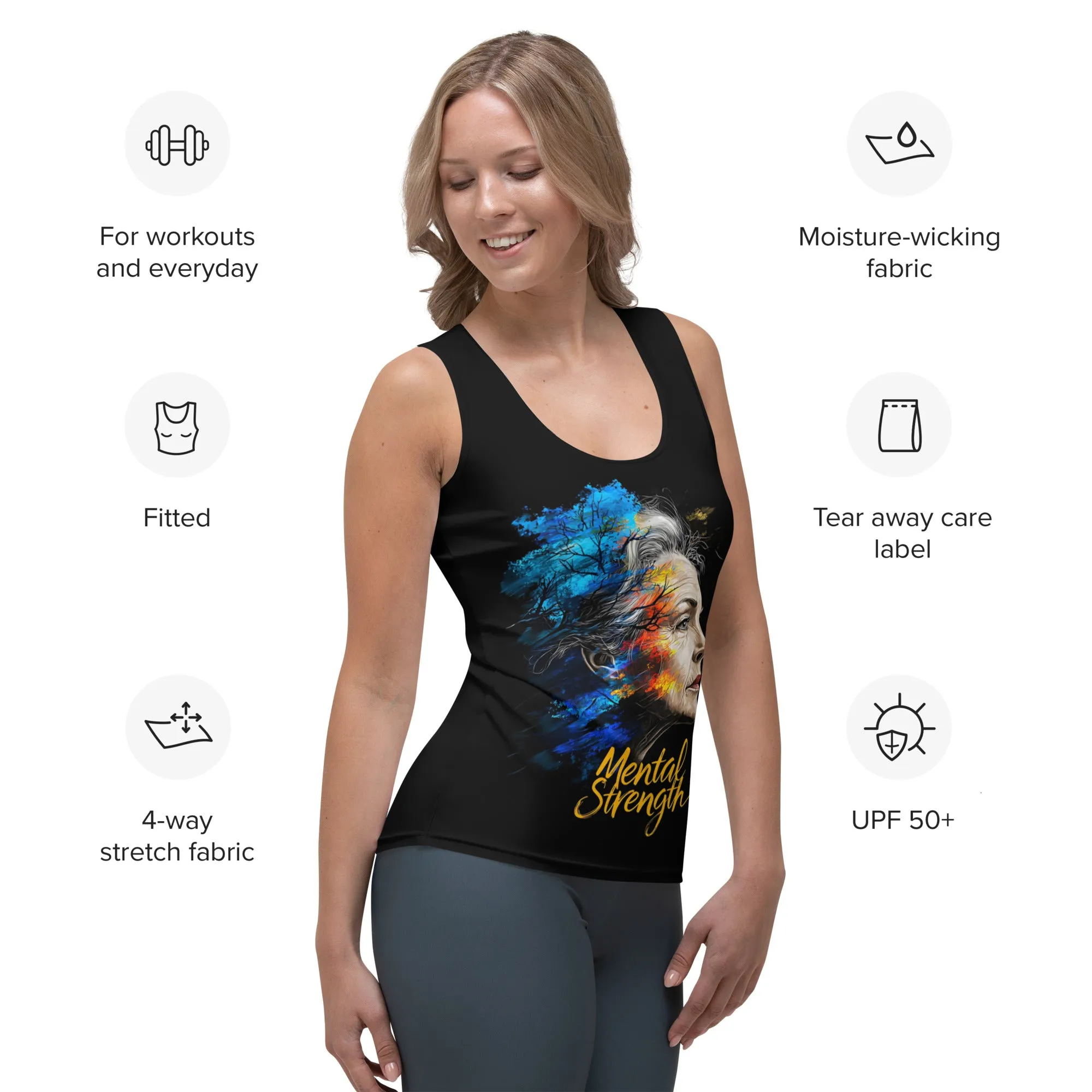 Unshakable Grace: The Art of Mental Strength Sublimation Cut & Sew Tank Top