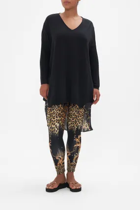 V NECK JUMPER WITH PRINT BACK JUNGLE DREAMING