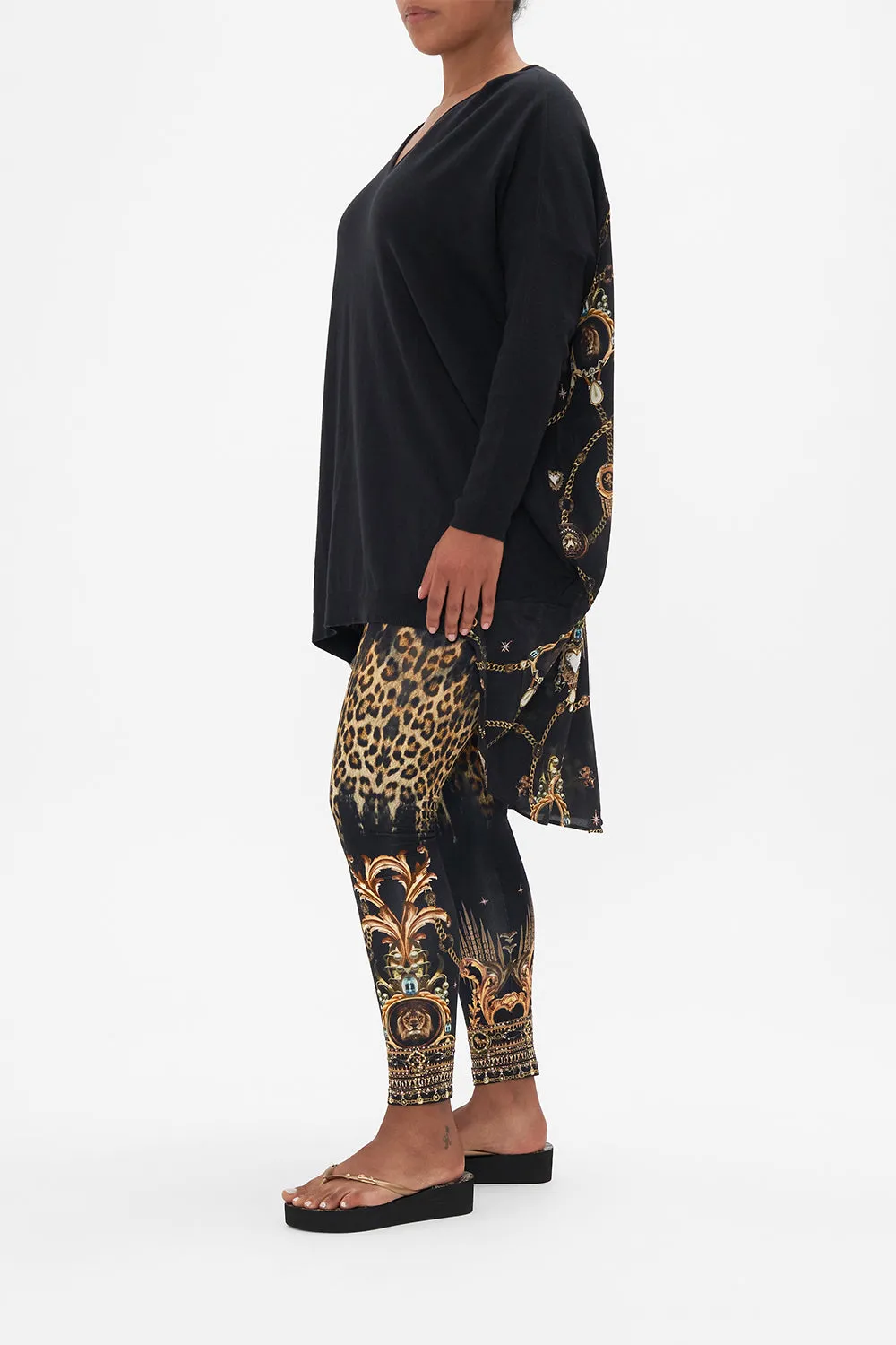 V NECK JUMPER WITH PRINT BACK JUNGLE DREAMING