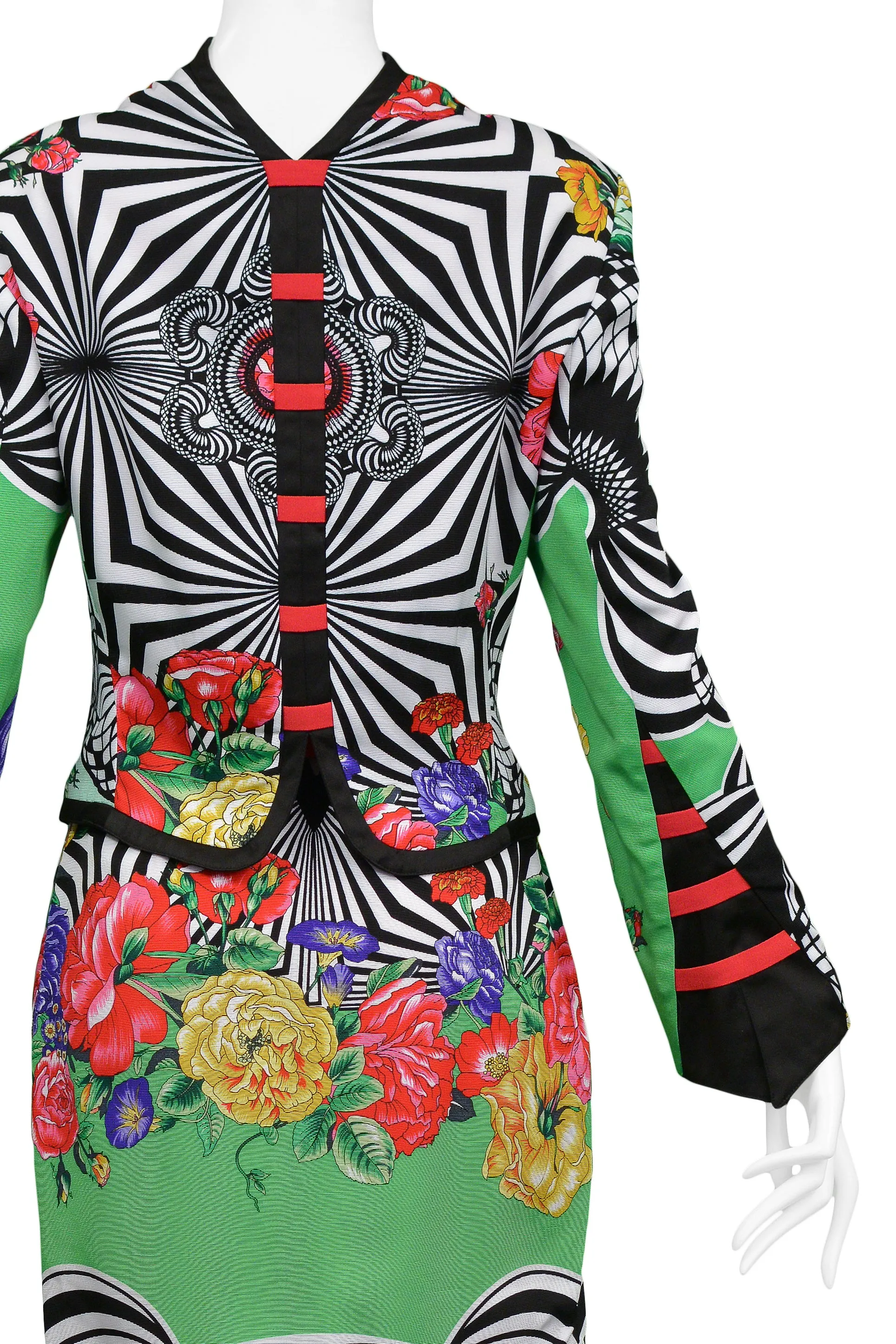 VERSACE TOP FLORAL SKIRT ENSEMBLE 1992