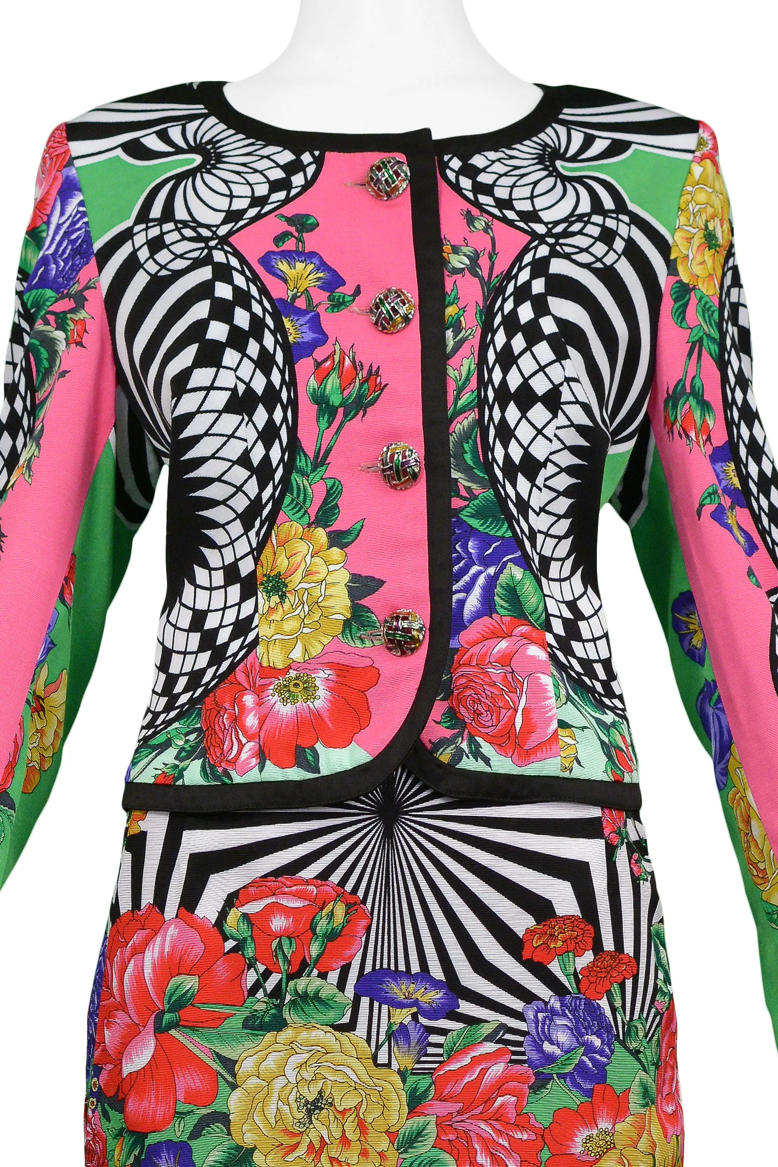 VERSACE TOP FLORAL SKIRT ENSEMBLE 1992