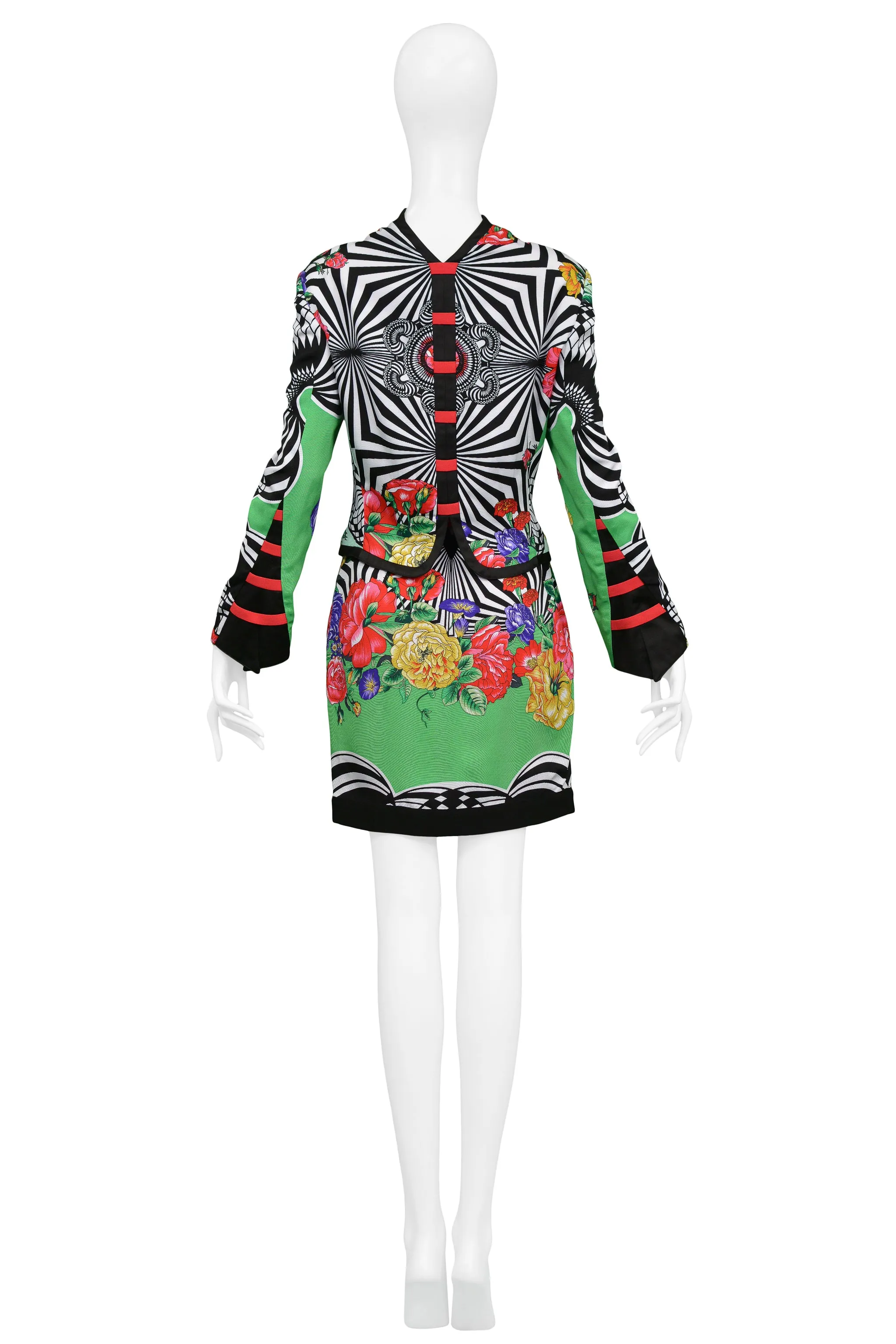VERSACE TOP FLORAL SKIRT ENSEMBLE 1992