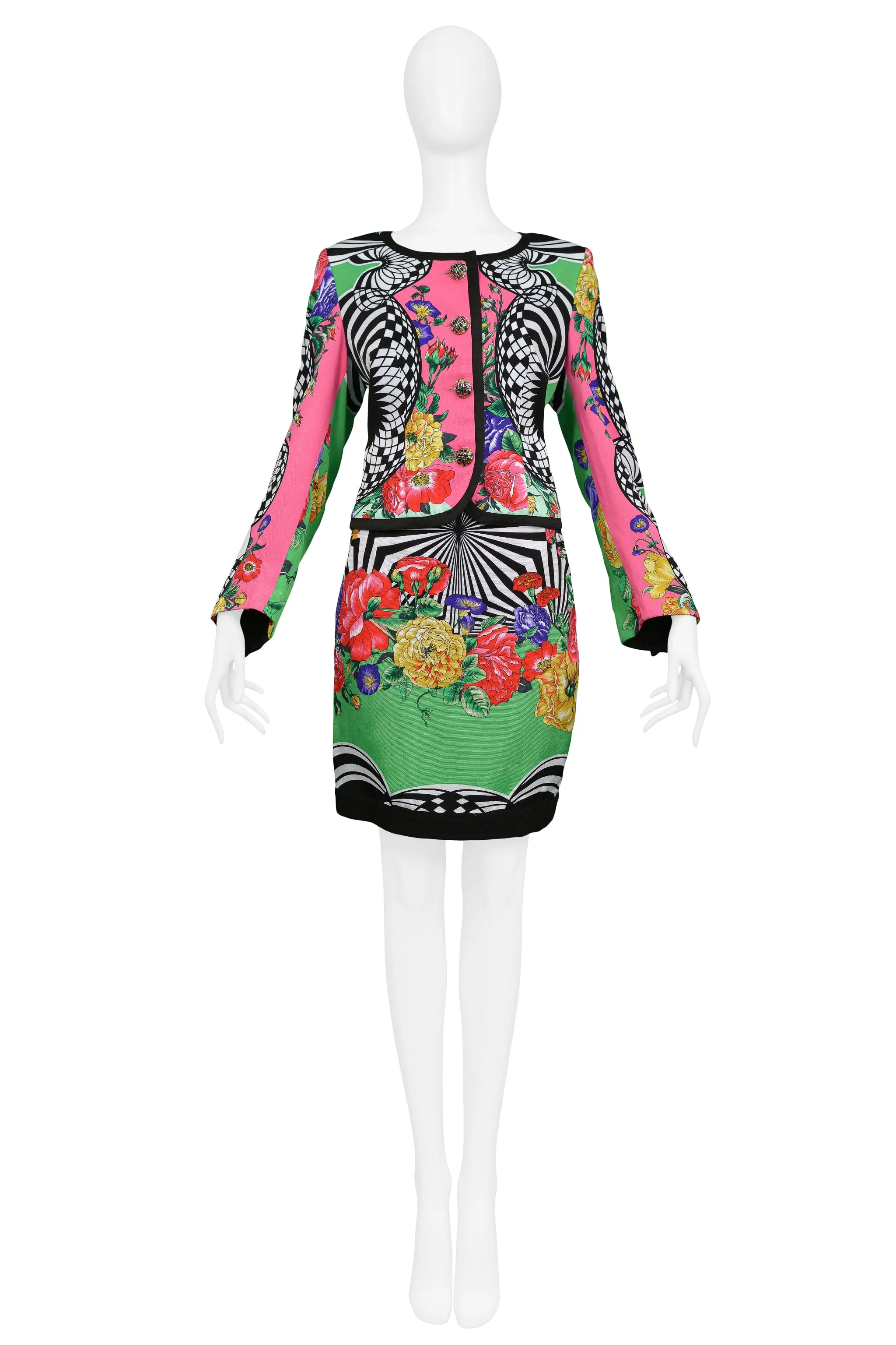 VERSACE TOP FLORAL SKIRT ENSEMBLE 1992