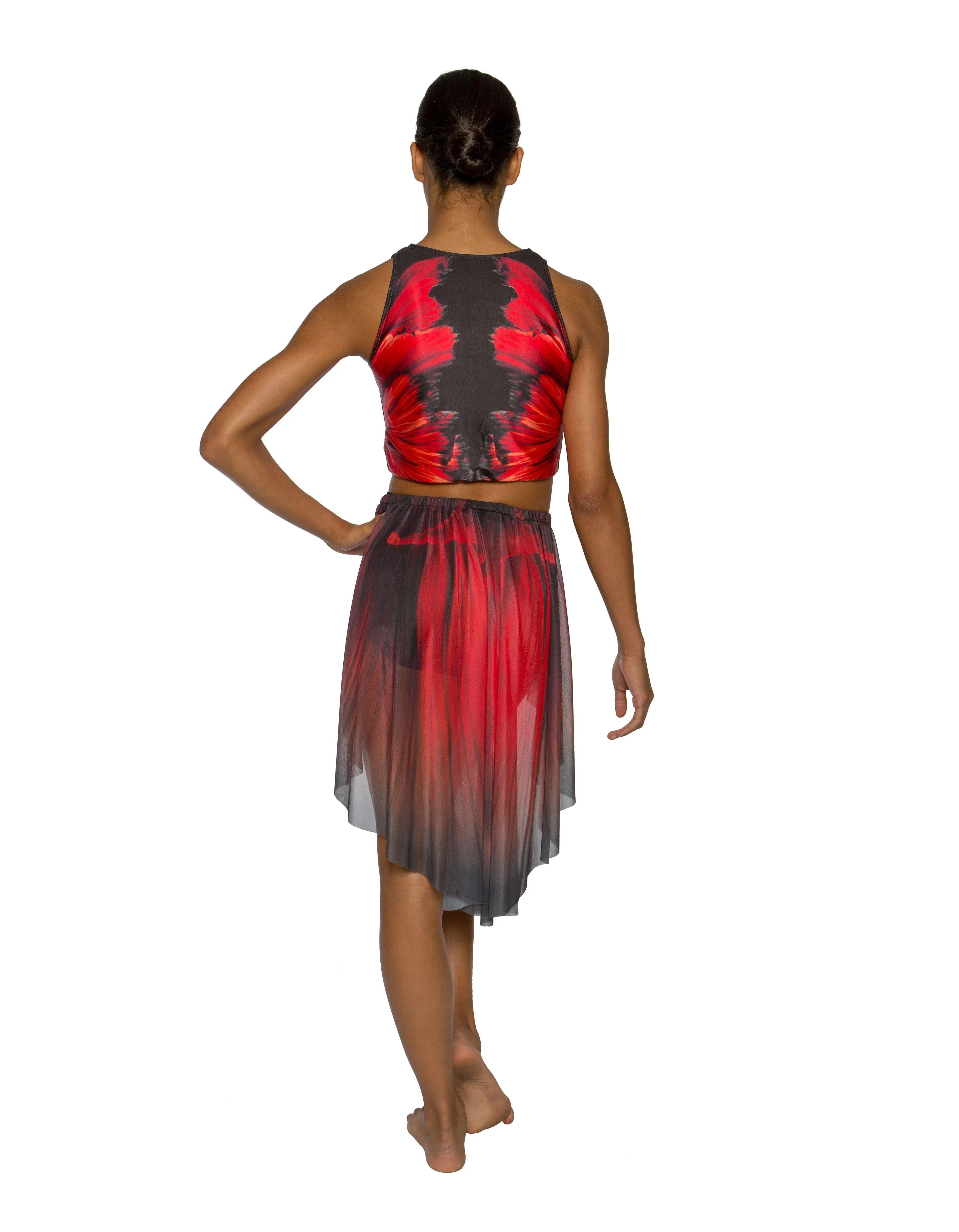 Vibrant Printed Open Ballroom Skirt