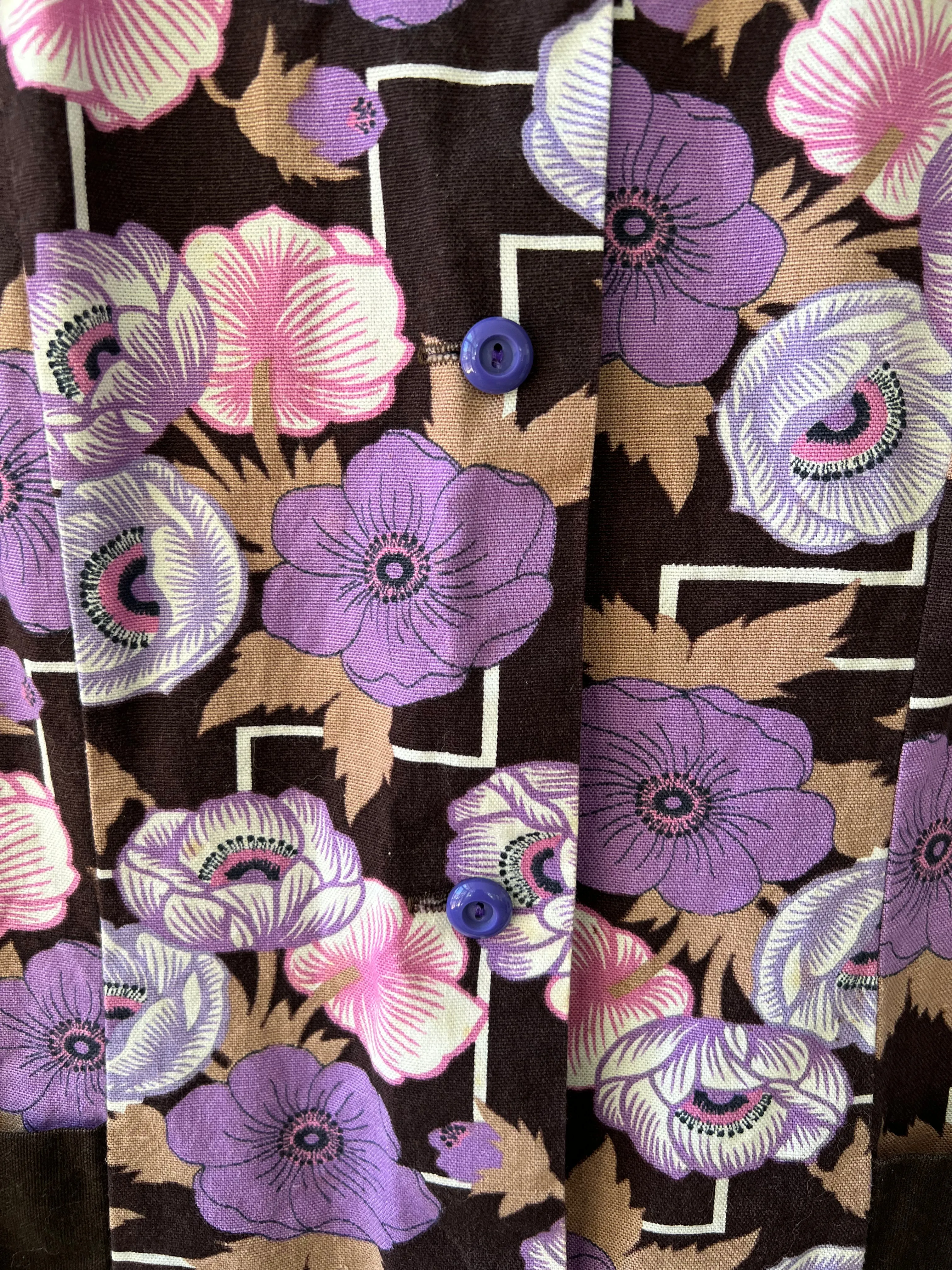 Vintage 60's Floral Sleeveless Smock Top