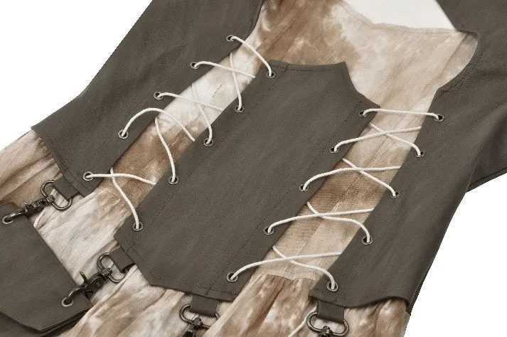 Vintage Steampunk Tie-Dye Dress DW1038