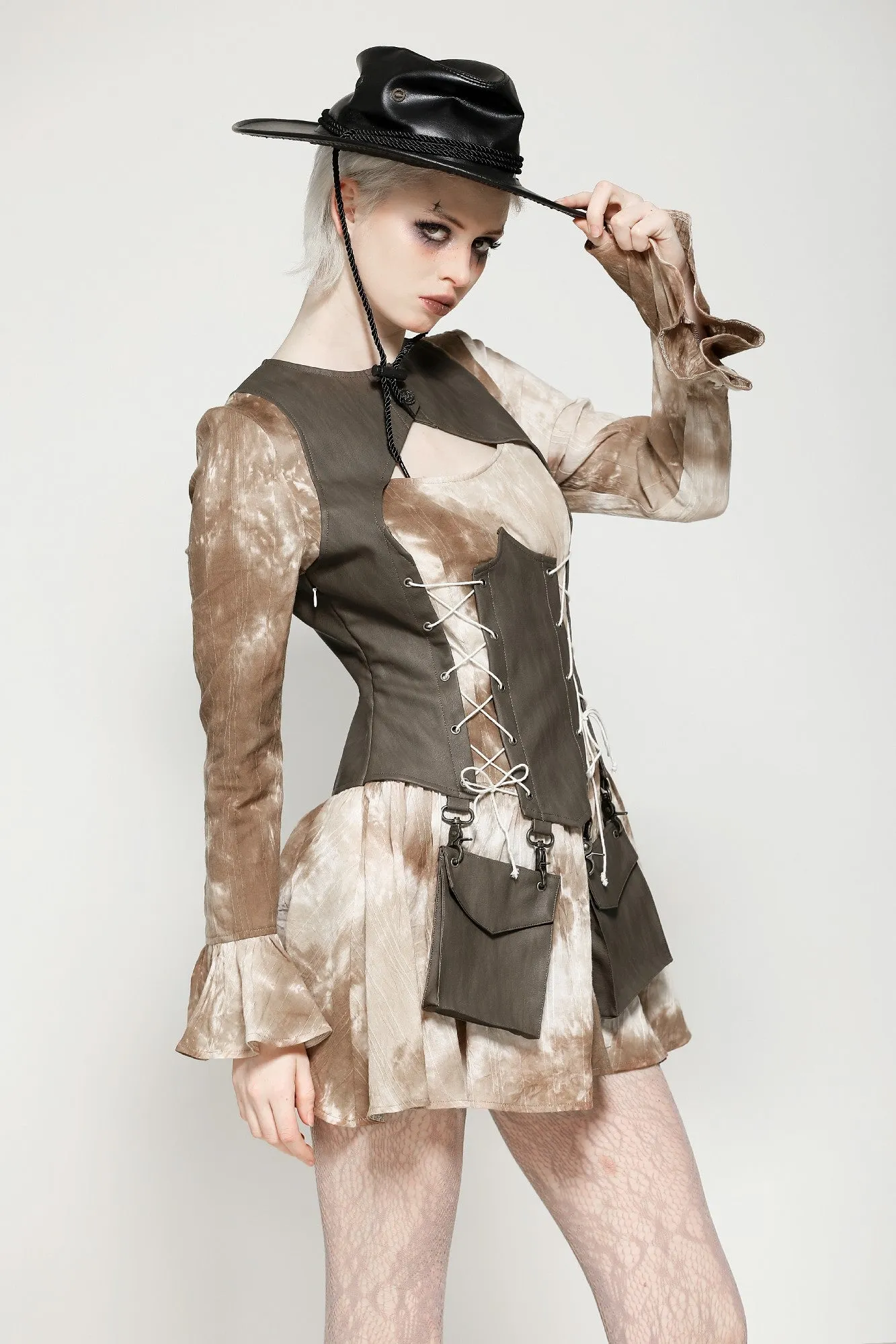 Vintage Steampunk Tie-Dye Dress DW1038