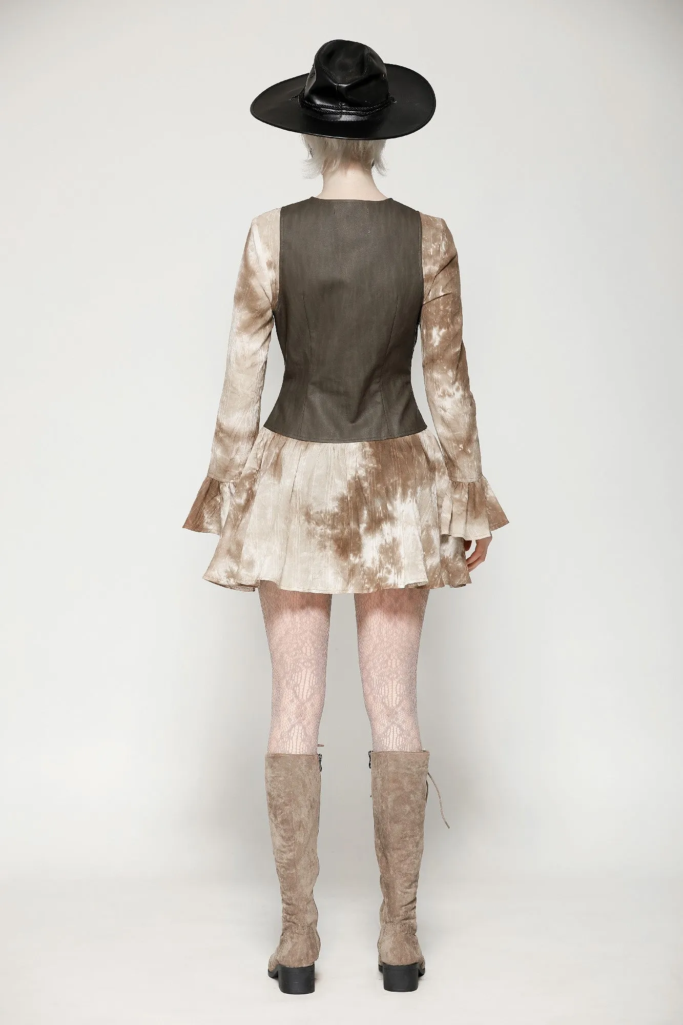 Vintage Steampunk Tie-Dye Dress DW1038