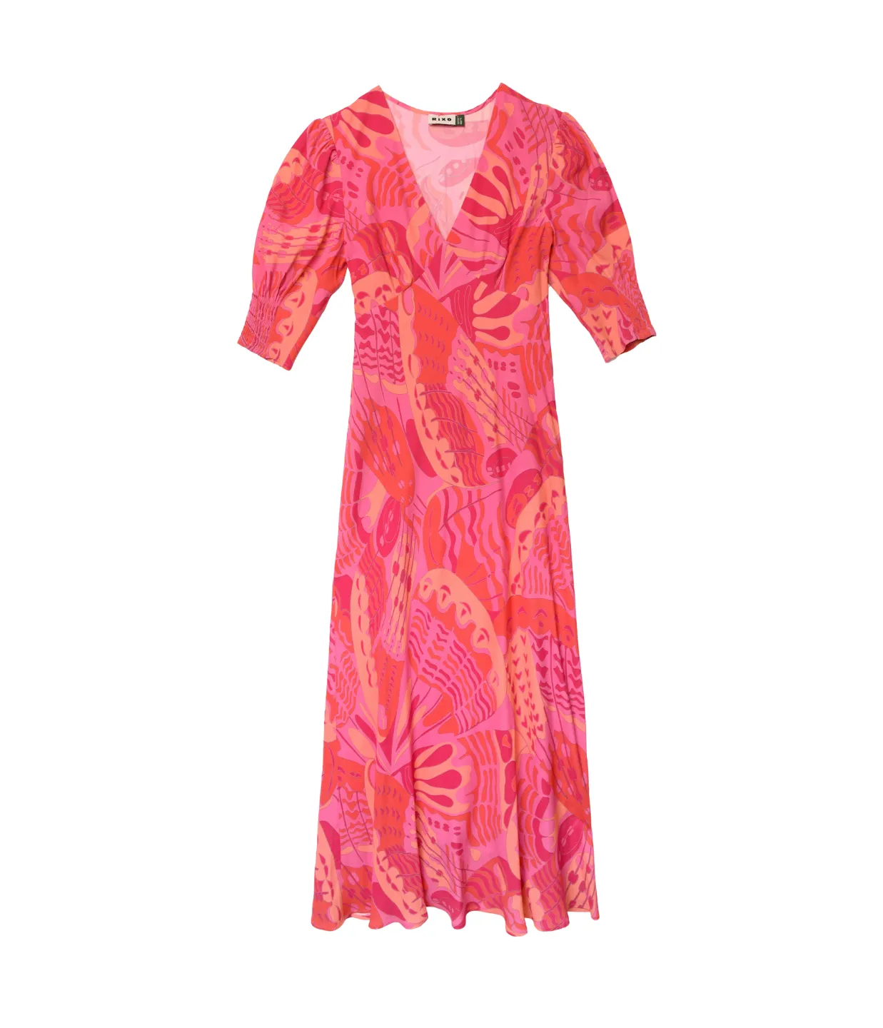 Zadie Short Sleeve Midi Dress in Butterfly Pink